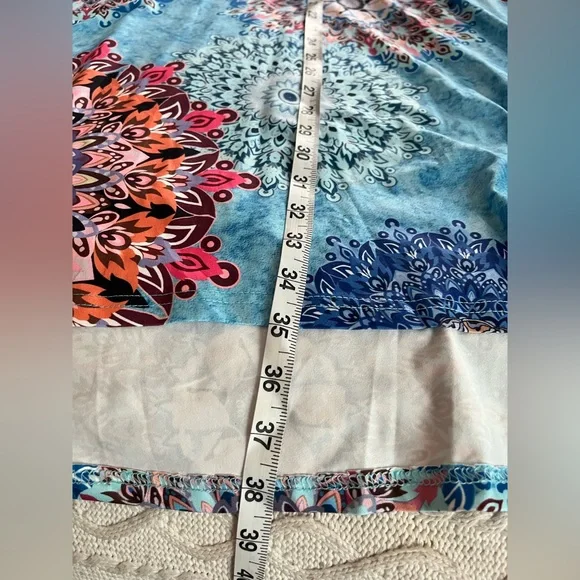 New! Blue Time Brand Summer Cold Shoulder Short Sleeve Dress Sz 3X - Picture 10 of 16